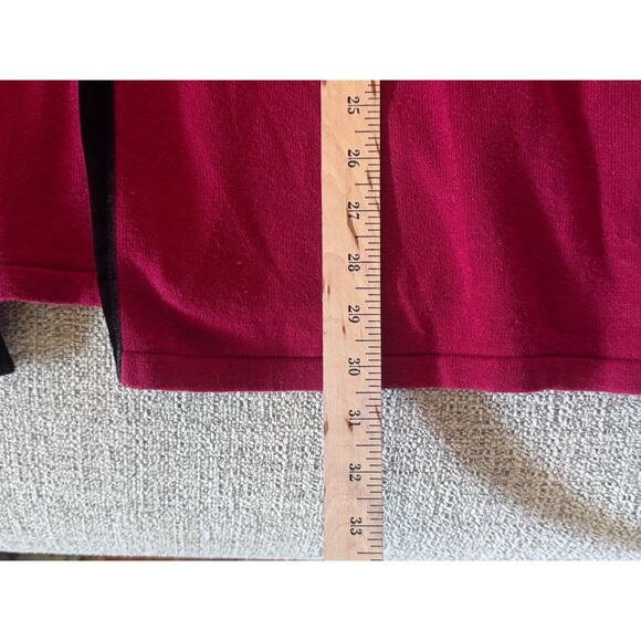 Studio Collection Women Red Sweater Black Velvet Trim Tie Plus Size 2X - Picture 8 of 8